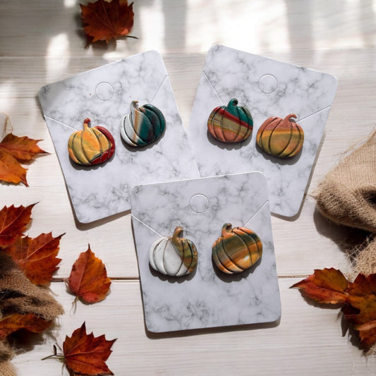 Mixed Colors Pumpkin Studs (Polymer Clay)