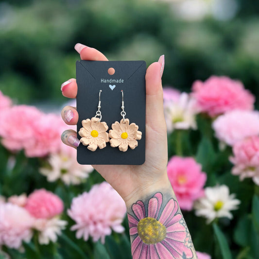 Light Pink + Yellow Florals (Polymer Clay)