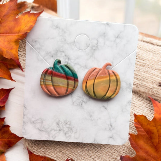 Mixed Colors Pumpkin Studs (Polymer Clay)